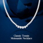 Moissanite Tennis Necklace in Sterling Silver