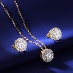 Moissanite Necklace and Earrings Set for Women