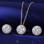 Moissanite Necklace and Earrings Set for Women