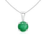 Stunning 1.2ct Emerald Solitaire Pendant Necklace