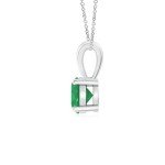 Stunning 1.2ct Emerald Solitaire Pendant Necklace