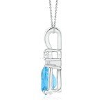 Swiss Blue Topaz Teardrop Pendant Necklace for Women