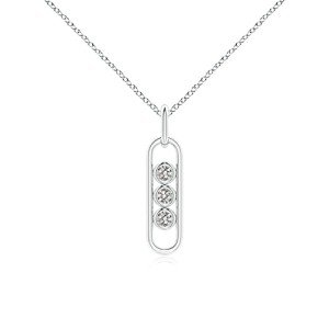 Natural Diamond Three Stone Pendant Necklace for Women