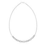 Classy Sterling Silver 2.00 ct Diamond 'XO' Necklace