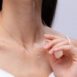 Swiss Blue Topaz Teardrop Pendant Necklace for Women