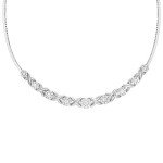 Classy Sterling Silver 2.00 ct Diamond 'XO' Necklace