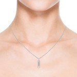 Natural Diamond Three Stone Pendant Necklace for Women