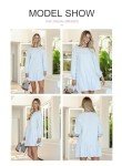 BLENCOT Mini Dresses for Women 2024 Fall Winter Cute Patchwork Long Sleeve Ruffled Crewneck Sweatshirt Dress Casual Sport Pullover Tops White Small