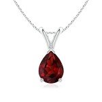 Natural Garnet Solitaire Pendant Necklace for Women