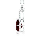 Garnet Infinity Pendant Necklace with Diamonds