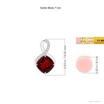 Garnet Infinity Pendant Necklace with Diamonds