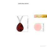 Natural Garnet Solitaire Pendant Necklace for Women
