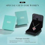 Personalized Rose Heart Birthstone Necklace for Women