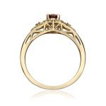 Elegant 10K Yellow Gold Ruby Diamond Engagement Ring