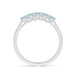 Aquamarine Half Eternity Wedding Ring in White Gold