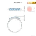 Aquamarine Half Eternity Wedding Ring in White Gold