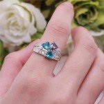 Personalized Gold Heart Name Ring with Birthstones