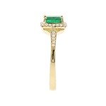 Emerald and Diamond Engagement Ring in 10K Gold