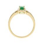 Emerald and Diamond Engagement Ring in 10K Gold