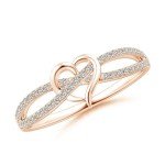 Rose Gold Heart Promise Ring with Diamonds