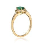 Emerald and Diamond Engagement Ring in 10K Gold