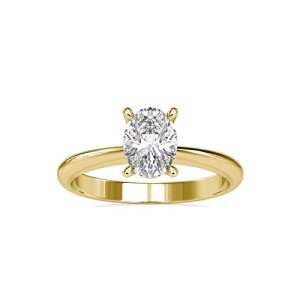 Gold Moissanite Oval Cut Engagement Ring for Women