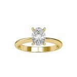 Gold Moissanite Oval Cut Engagement Ring for Women