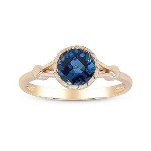 Elegant 14K Gold London Blue Topaz Engagement Ring