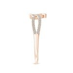 Rose Gold Heart Promise Ring with Diamonds