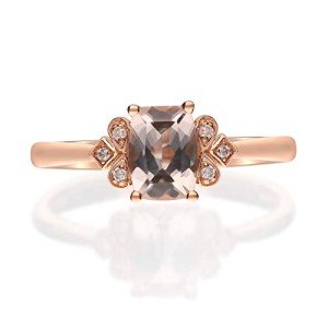 Rose Gold Morganite Ring with Diamonds for Her