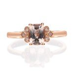 Rose Gold Morganite Ring with Diamonds for Her
