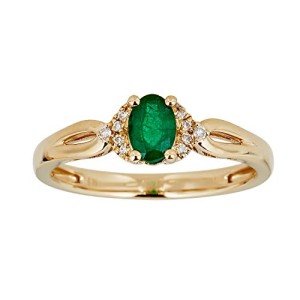 Elegant Emerald and Diamond Engagement Ring for Her