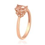 Rose Gold Morganite Ring with Diamonds for Her