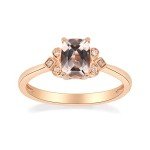 Rose Gold Morganite Ring with Diamonds for Her
