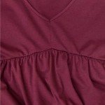 Jayscreate Women's Summer Tshirt Dress Babydoll Casual Mini Tunic Ruched Pleated Red Aline Flowy Overall Dress for Women with Pockets Loose Fit