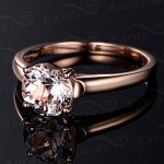 Morganite Gemstone 14K Rose Gold Wedding Rings