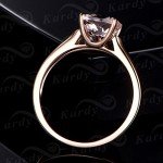 Morganite Gemstone 14K Rose Gold Wedding Rings