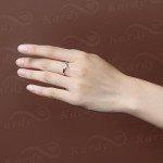 Morganite Gemstone 14K Rose Gold Wedding Rings