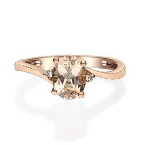 Morganite Diamond Engagement Ring in Rose Gold