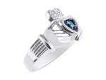 14K White Gold Claddagh Heart Ring for Women