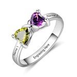 Personalized 18k Gold Infinity Birthstone Ring for Her