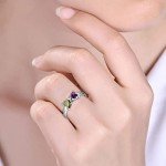 Personalized 18k Gold Infinity Birthstone Ring for Her