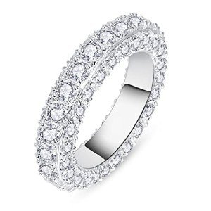 Elegant Vintage Moissanite Eternity Wedding Band Ring