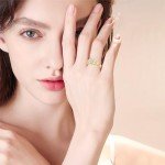 Customizable Moissanite Flower Name Ring in Gold