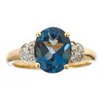 Elegant 14K Yellow Gold London Blue Topaz Ring