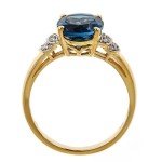 Elegant 14K Yellow Gold London Blue Topaz Ring