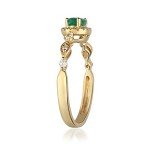 Elegant 14K Gold Emerald and Diamond Engagement Ring