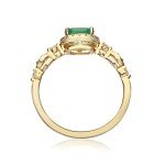 Elegant 14K Gold Emerald and Diamond Engagement Ring