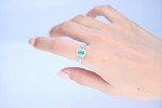 Elegant 14K White Gold Emerald Diamond Engagement Ring