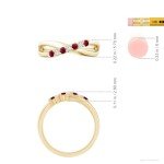 Ruby and Diamond Crossover Ring in Yellow Gold